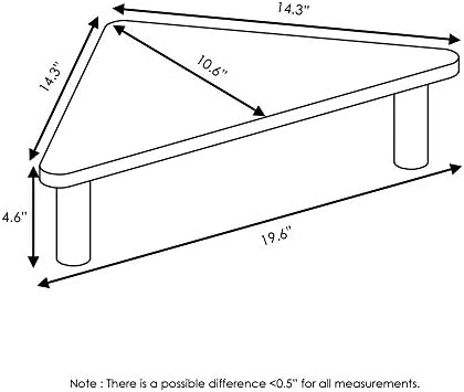 Furinno Turn-N-Tube Monitor Stand Riser, 19.6" Wide Triangle Corner Monitor Riser, Laptop Stand for Desk, Office Desk Ac