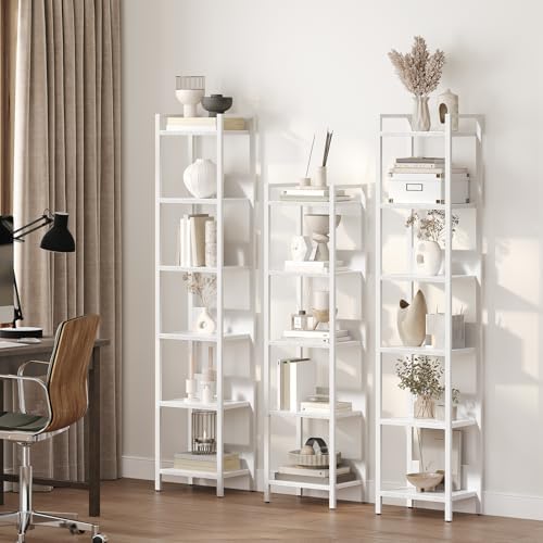 MAHANCRIS Bookshelf, 5-Tier Bookcase, Standing Book Shelf for Small Space, Storage Shelf Organizer, for Living Room, Bed