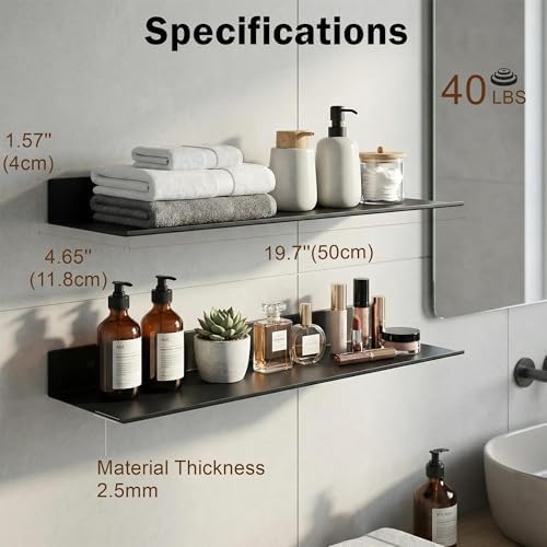 Z metnal Floating Shelves, Bedroom Shelves, Display Metal Wall Shelf for Funko Pop Speaker Figure Collection, Floating S