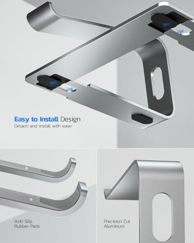 Nulaxy Full Aluminum Laptop Stand, Stable Support to 22 lbs, Silver