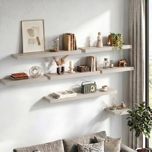 Fun Memories Floating Shelves for Wall 16 Inch, Set of 2 – Wall-Mounted Storage & Display Shelf with Invisible Bracket, 