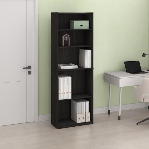 Frei Bookcases, Bookshelf, 71 Inch Tall 5 Tier Display Bookcase, with Adjustable Shelves, for Home Office, Living Room, 