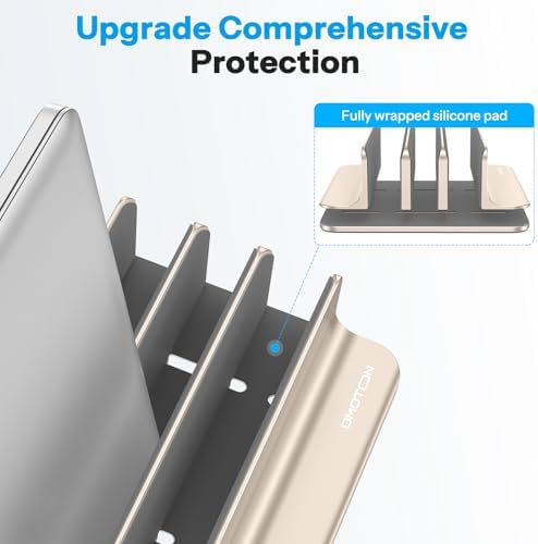 OMOTON 3-Slot Multiple Vertical Laptop Stand, Fits MacBook, Starlight