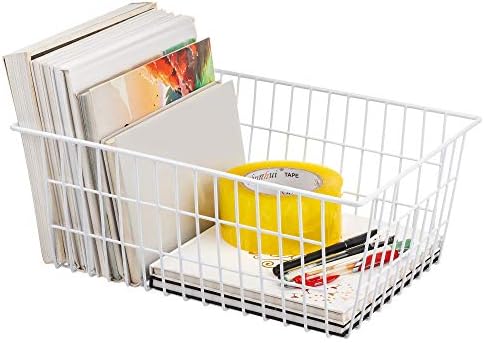 iPEGTOP Wire Freezer Stroage Baskets, 13.4 inch Set of 3 Farmhouse Storage Bins Basket Freezer Storage Organizer Bins wi
