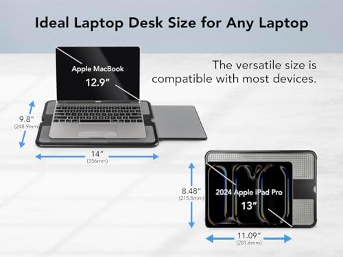EHO Laptop Lap Pad - Laptop Stand Pad w Retractable Mouse Pad Tray, Anti-Slip Heat Shield Tablet Notebook Computer Stand