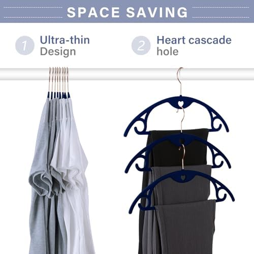 Velvet Hangers Felt Clothes Hangers 50 Pack Blue