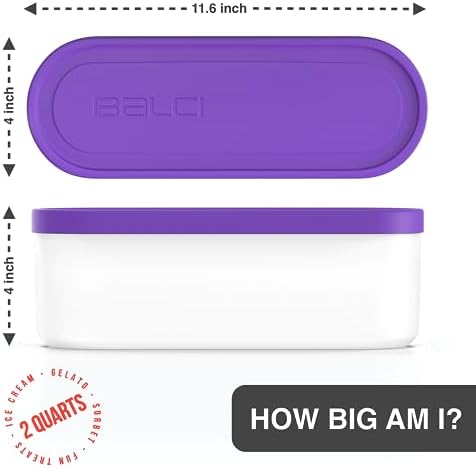 BALCI 2 Quart Ice Cream Container - Freezer Tub (Purple)
