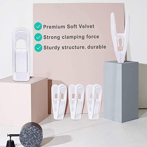 TOFIIGREM White Velvet Hangers Clips 40 PCS, Pants Hangers Velvet Clips Easily Add to Velvet Hanger, Skirt Suit Pants Clothes Velvet Hangers, Baby Kids Hangers Clips