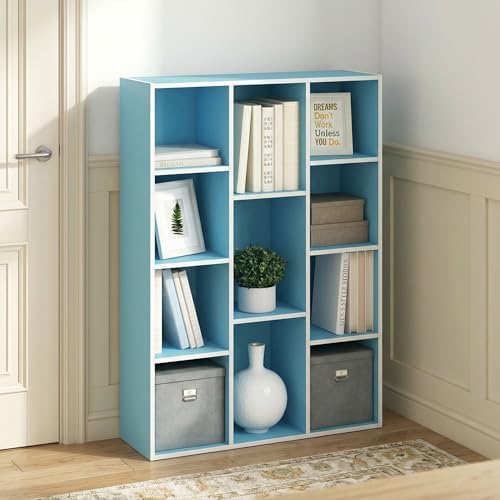 11-Cube Bookshelf, Reversible Bookcase, Book Shelf, Cube Storage Organizer, 9.4 x 29.1 x 41.7, for Home Office, Living R