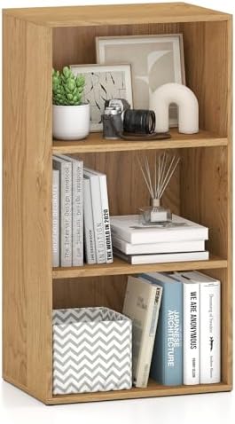 Giantex 3 Shelf Bookcase, Modern Bookshelf Cube Storage Organizer, Open Storage Cabinet Multi-Functional Home Office Bed