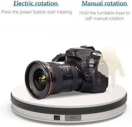 YVV Motorized Rotating Display Stand White 9.8 Inch, 360° Electric Turntable Platform for Photography, 3D Scanning & Pro