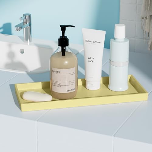 Vanity and Bathroom Tray, 11.8" ABS Countertop Organizer,Waterproof Vanity Tray for Toilet Tank,Perfume,Soap,Keys,Bathro