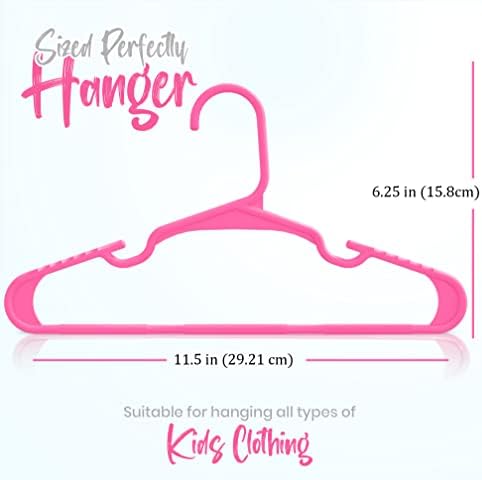 Utopia Home Kids Hangers 60 Pack – 11.5 Inch Baby Closet Hangers Pink