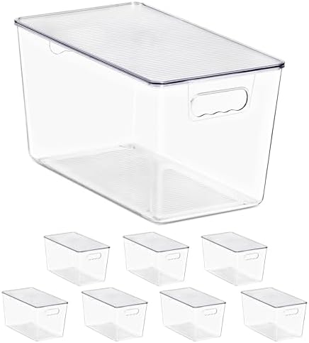 Sorbus Clear Storage Bins with Lids for Kitchen (Extra Large, 8 Pack)