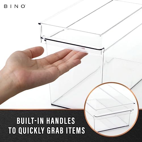 BINO | Plastic Storage Bins, Small | THE HANDLER COLLECTION | Multipurpose Organizer Bins | Kitchen Pantry Organizers an