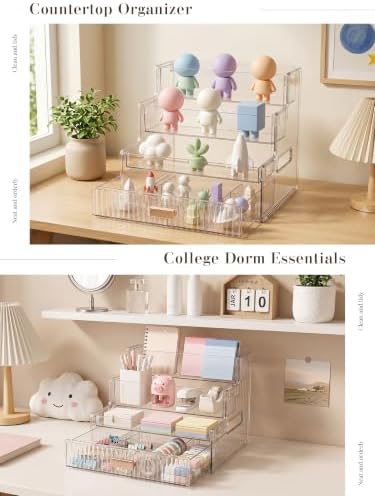 Booklov Clear Makeup Organizer Countertop for Vanity, Perfume Display Stand