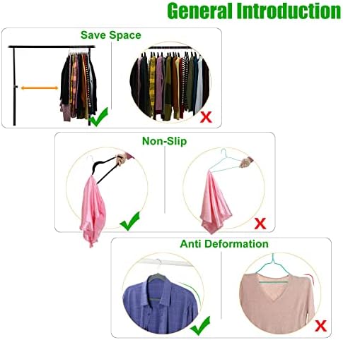 50+10 Pack Non-Slip Velvet Hangers Suit Clothes Hanger Space Saving Hangers 15~20LBS Heavy Duty 17.5"