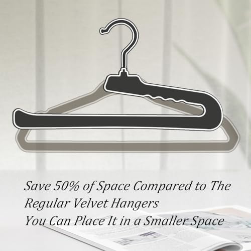 Velvet Pant Hangers Open End,32 Pack Non Slip Gray Felt Trouser Hangers