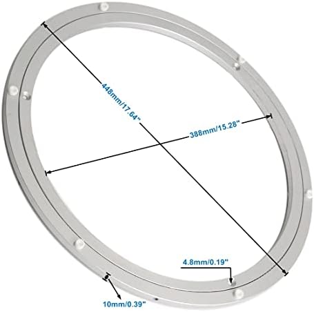 Aluminum Heavy Duty Lazy Susan Rotating Turntable Bearing Swivel Plate Hardware for Dining-Table (18 inch（10mm）)