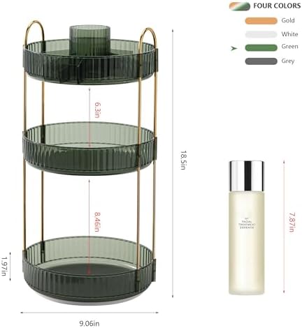 YCIA&DONE Rotating Makeup Organizer for Vanity, Large Capacity Make Up Storage Skin care Shelf Perfume Holders Cosmetic 