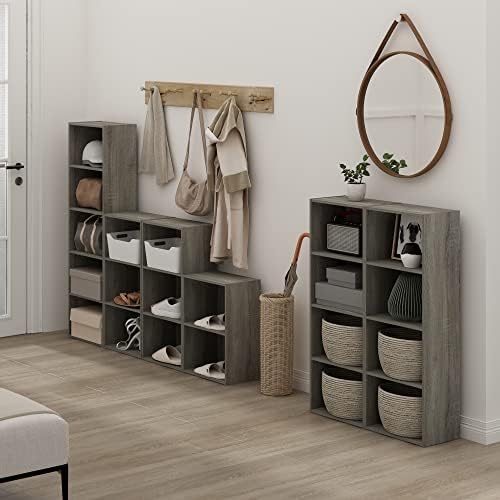 Furinno LUDER 4-Tier Book Shelf, Open Shelves Bookshelf, French Oak