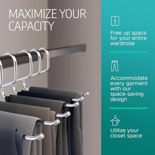 Pants Hangers for Men- 15 Metal Pant Hangers Non Slip Open Ended Trouser Hanger