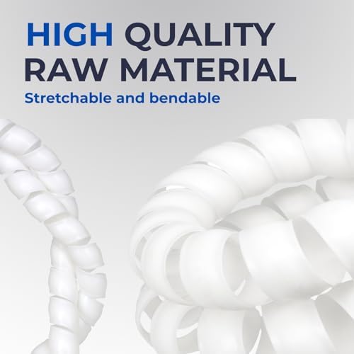 3/4" Spiral Cable Wrap, Plastic Wire Wrap Cord Protectors from Pets No Chew, Spiral Cable Management Sleeve Organizer fo