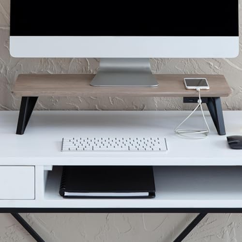 Anji Mountain Monitor Stand for Desk - Desktop Organizer & Laptop Riser, Ergonomic Monitor Riser, Space-Saving, Durable,