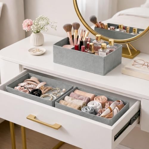 DIMJ Drawer Organizer Clothes - Underwear Organizer Small Sock Organizer Closet Organizers and Storage Box Dresser Drawe