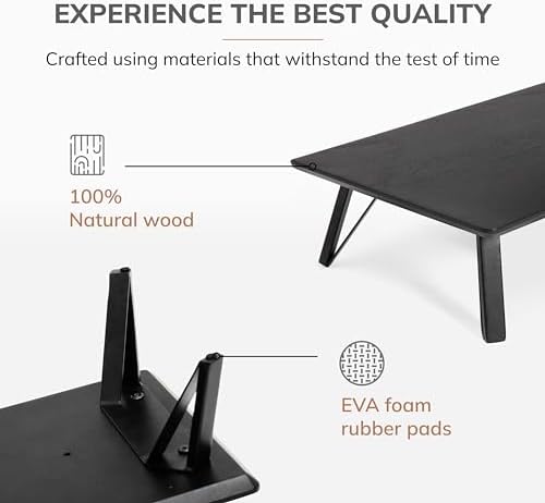 Anji Mountain Monitor Stand for Desk - Desktop Organizer & Laptop Riser, Ergonomic Monitor Riser, Space-Saving, Durable,