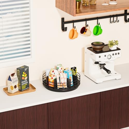 Snack Organizer - Versatile Snack Storage, Lazy Susan with Convenient Grab-and-Go Design, Metal Snack Holder for Home, O