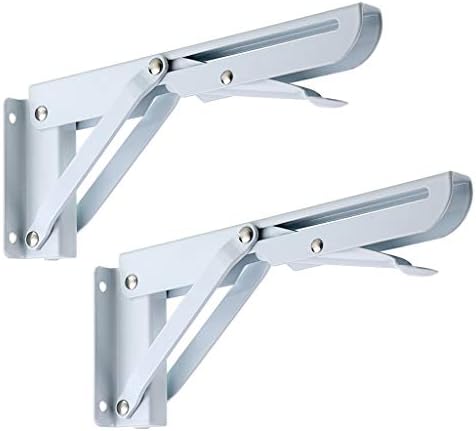 Sumnacon Sturdy Folding Shelf Brackets - Heavy Duty Metal Triangle Table Bench Folding Shelf Brackets, 2 Pcs Folding She
