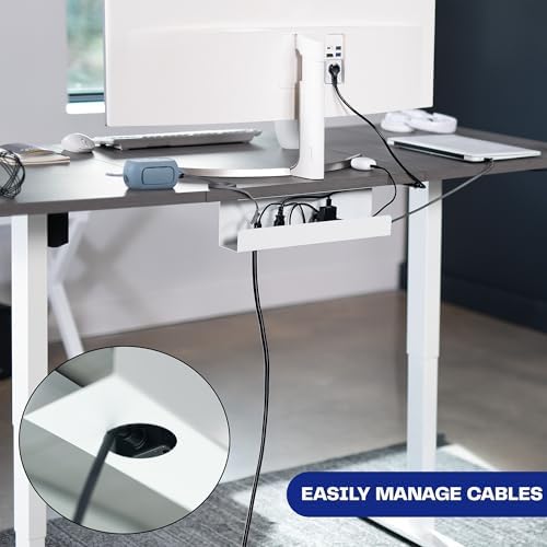 VIVO White 17 inch Under Desk Cable Management Tray, DESK-AC06-1CW