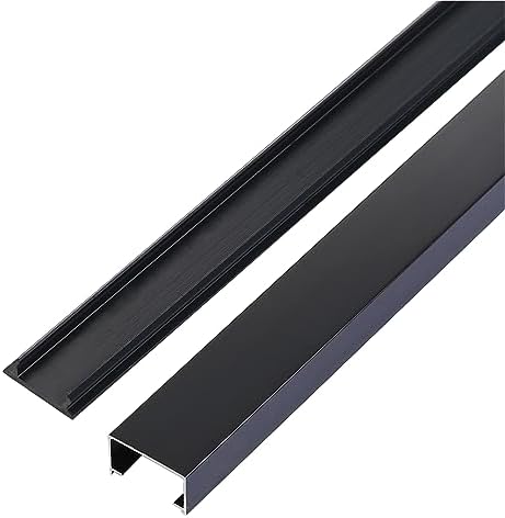 Aluminium Alloy U Shape Edge Trim Strip Decoration Profiles with Base, Metal Cable Raceway Cord Cover Channel, Ceramic T