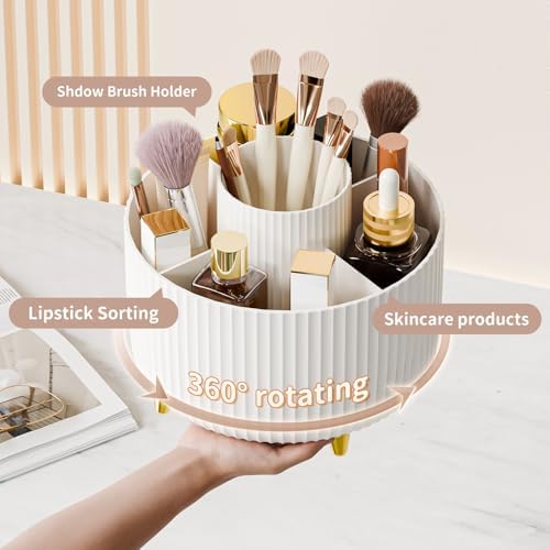fanado 360° Rotate Makeup Brush Holder Organizer, Makeup Organizers Countertop, Makeup organization and Skincare Storage