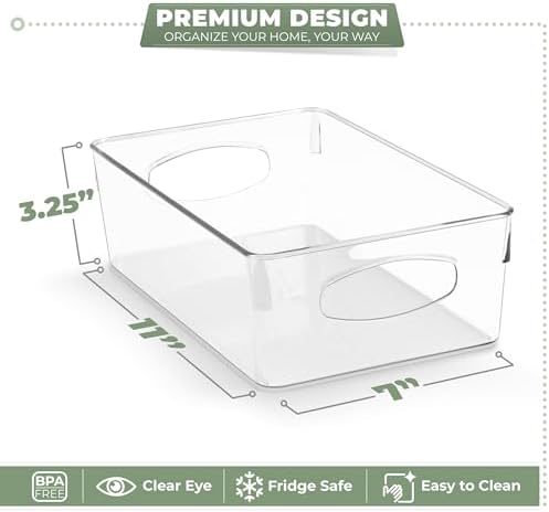 Sorbus Fridge Organizers and Storage, Clear Bins (Large, 10 Pack)