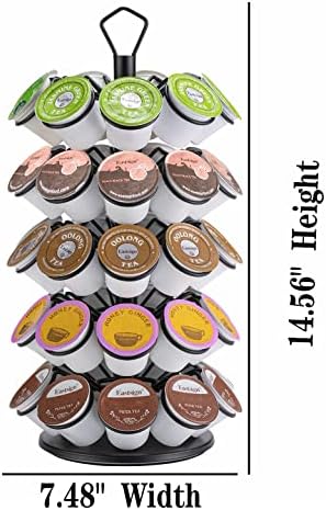 K-Cup Storage Coffee Capsules Pod Holder Carousel Capsule Display Storage for k-cup（45 pods-5 tiers）