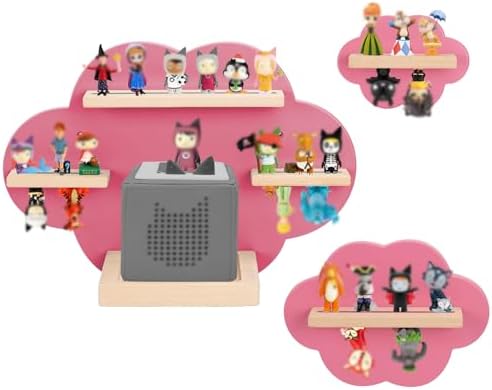 for TonieBox and for Tonie Shelf Cloud, Tonies Storage for 20-35 Tonie Figures Characters, Floating Shelves Magnetic Wal