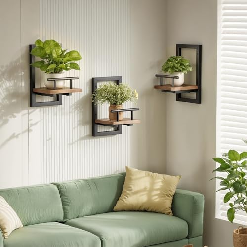 Sbosbo Floating Shelves for Wall Plant Shelf Indoor Wall Mounted Shelves