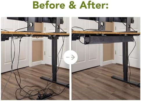 Perfect POSTURE Cable Management Tray Clamp Mounted Desk Organizer - 38"