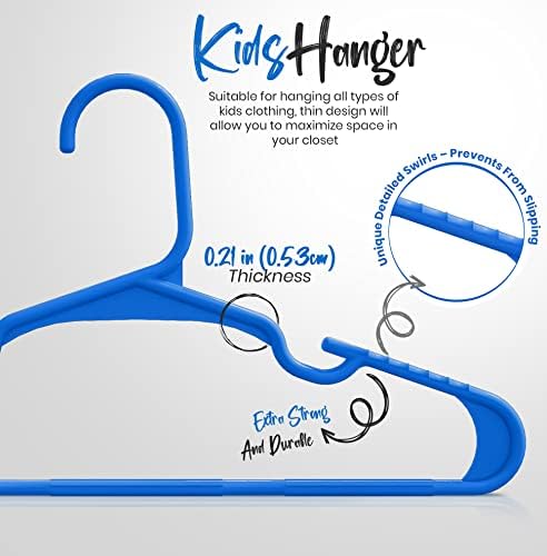 Utopia Home Kids Hangers 20 Pack – 11.5 Inch Baby Closet Hangers Blue