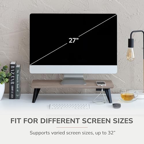 Anji Mountain Monitor Stand for Desk - Desktop Organizer & Laptop Riser, Ergonomic Monitor Riser, Space-Saving, Durable,