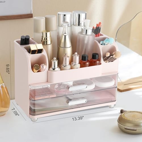 Large Makeup Organizer Countertop with Drawers, Make Up Organizer for Vanity, Makeup Storage Organizer Countertop Makeup