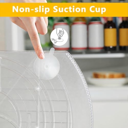 ROWNYEON Lazy Susan Turntable Organizer for Large Refrigerator, 360° Rotate Fridge Organizers and Storage, 16.54 Inches 
