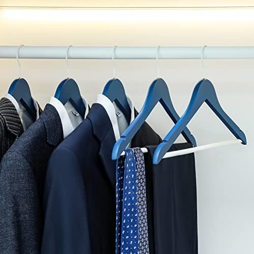 TOPIA HANGER Premium Wooden Hangers 16 Pack Blue/White Coat Hangers
