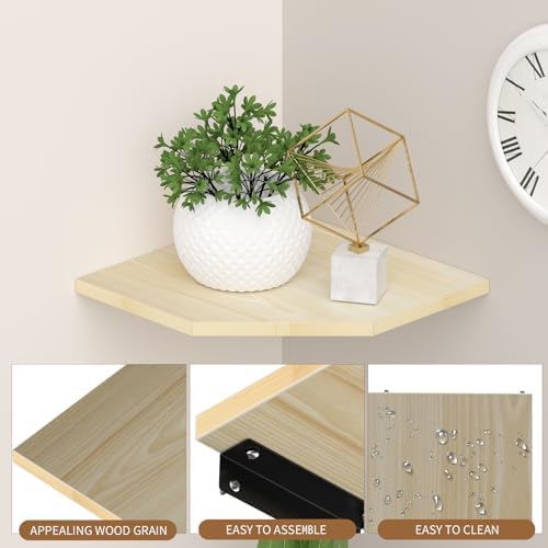 JJL Corner Shelving, Set of 2 Floating Wall Shelf for Wall Organizer Storage, Easy-to-Assemble, Floating Shelf for Boys 
