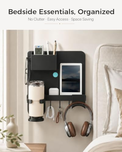 Floating Shelves for Bedside Shelf, Stick On No Drill Bedside Wall Shelf