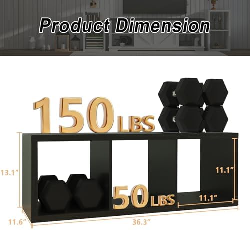 CTESNE【2026 Wooden Thick Frame 3 Cube Storage Organizer Shelf with Anti-Tipping Kits + Reversible Open Back Bookcase, Ho