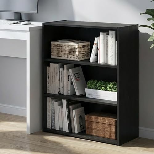 Furinno PASIR Book Shelf, 3-Tier Bookshelf, Storage Shelves Bookcase, 9.7 x 23.7 x 31.5, for Living Room, Bedroom, Home 