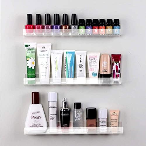 8 Pack 15 Inch Clear Acrylic Floating Wall Shelves, Kids Bookshelf